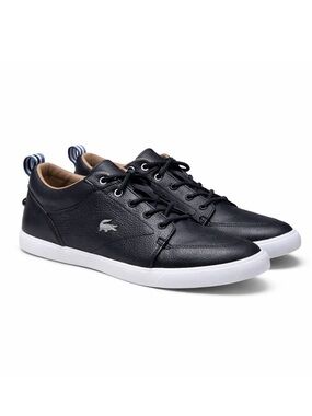 Lacoste Bayliss Leather Sneakers Black White Casual Lace-Up Shoes Men’s Size 11
